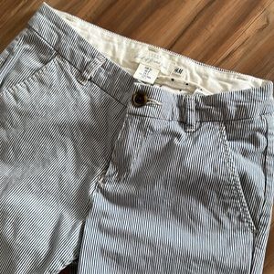 H&M seersucker cropped khakis